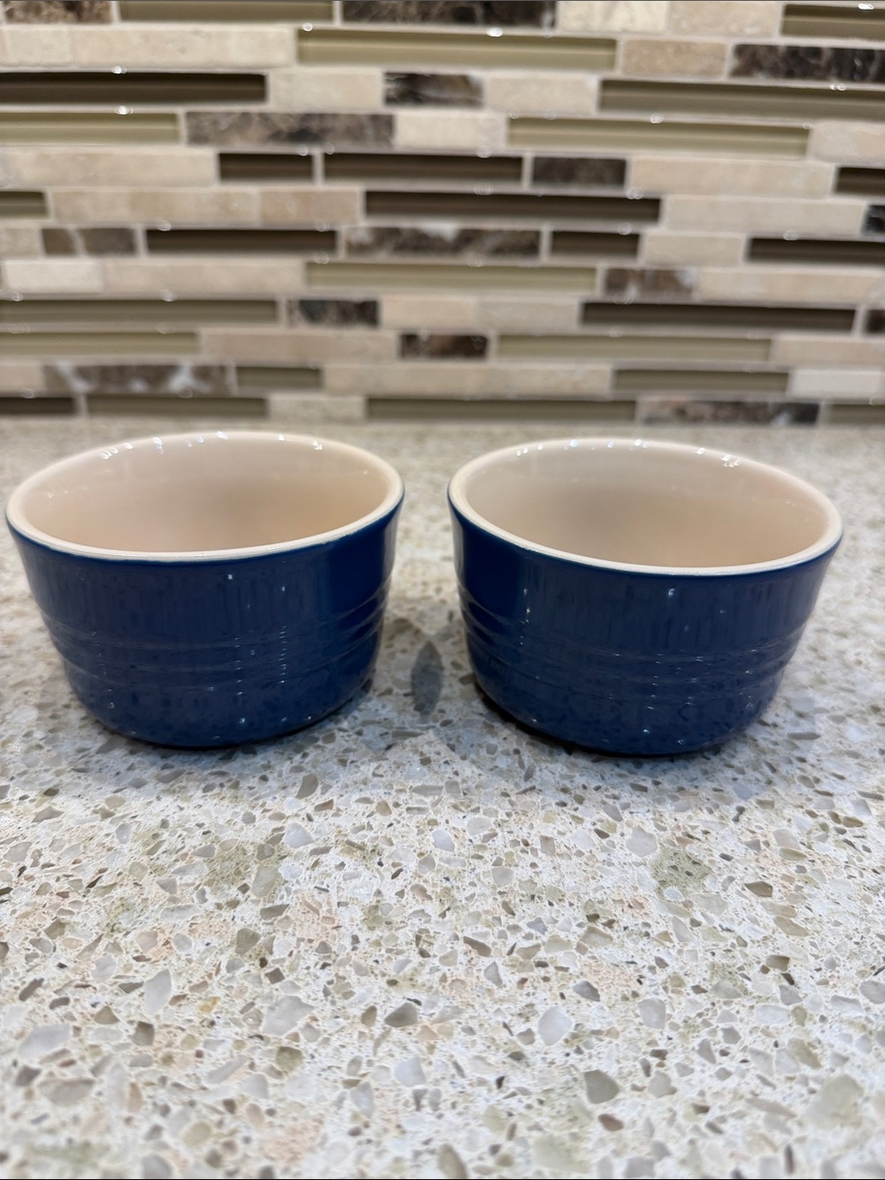 Le Creuset Blue Stoneware Ramekin Pair